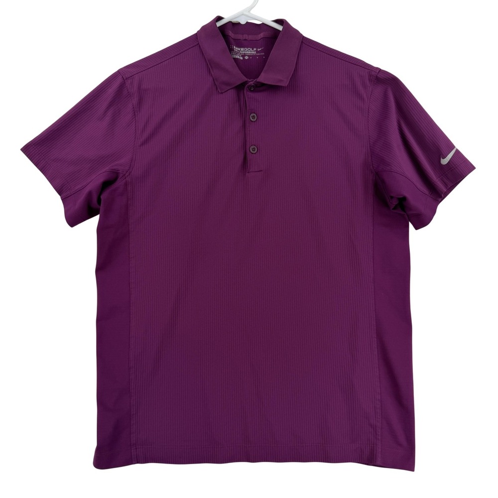 Nike Golf Polo Shirt Mens Medium Purple Dri-FIT Tour Performance Golf Top